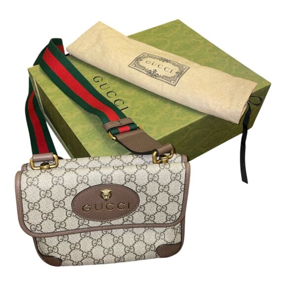 Gucci GG Supreme Neo Vintage Small Messenger Shoulder Bag Canvas Brown Open Box - Picture 1 of 16